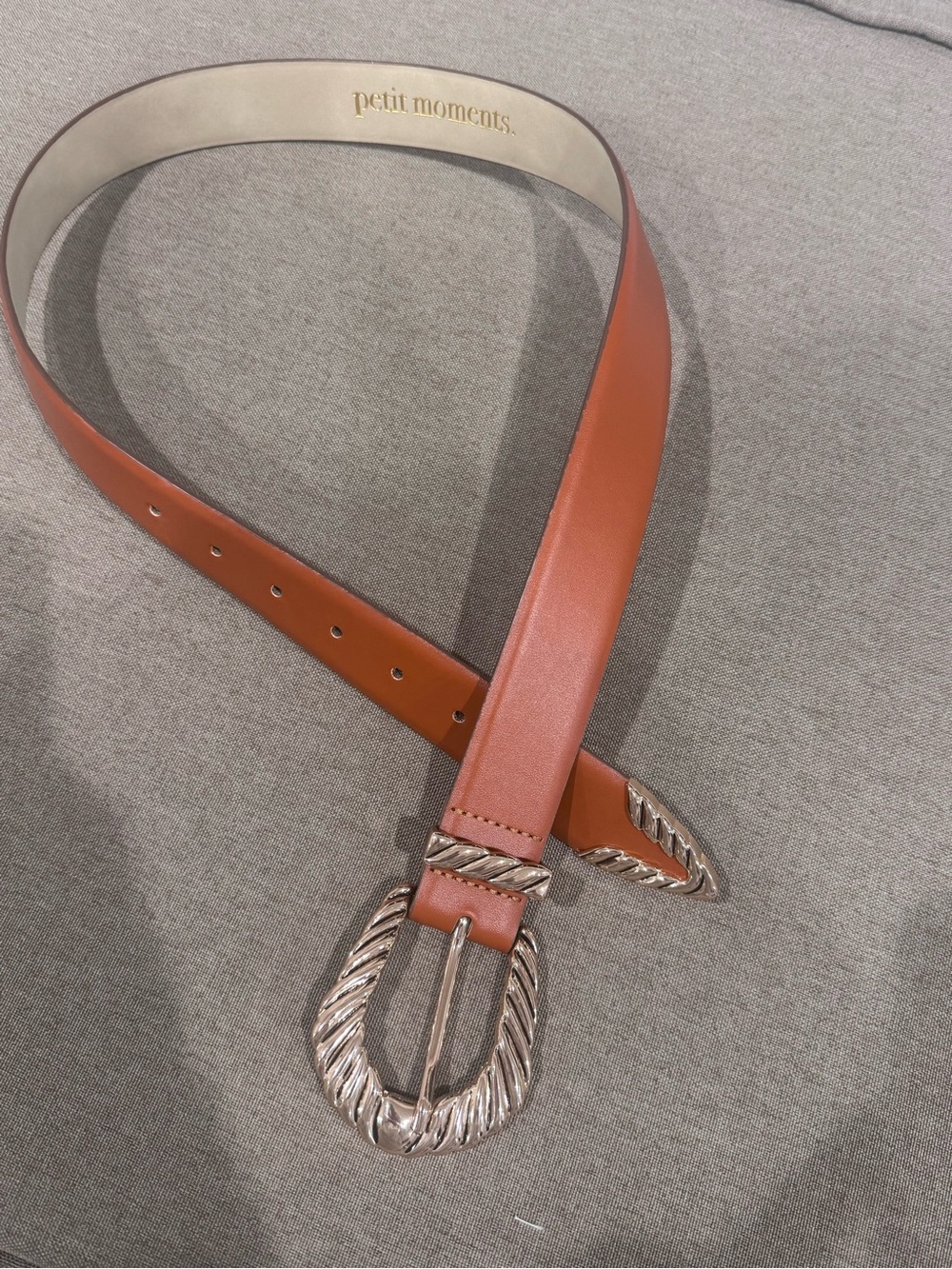 NWOT XS Petit Moments cognac brown western belt